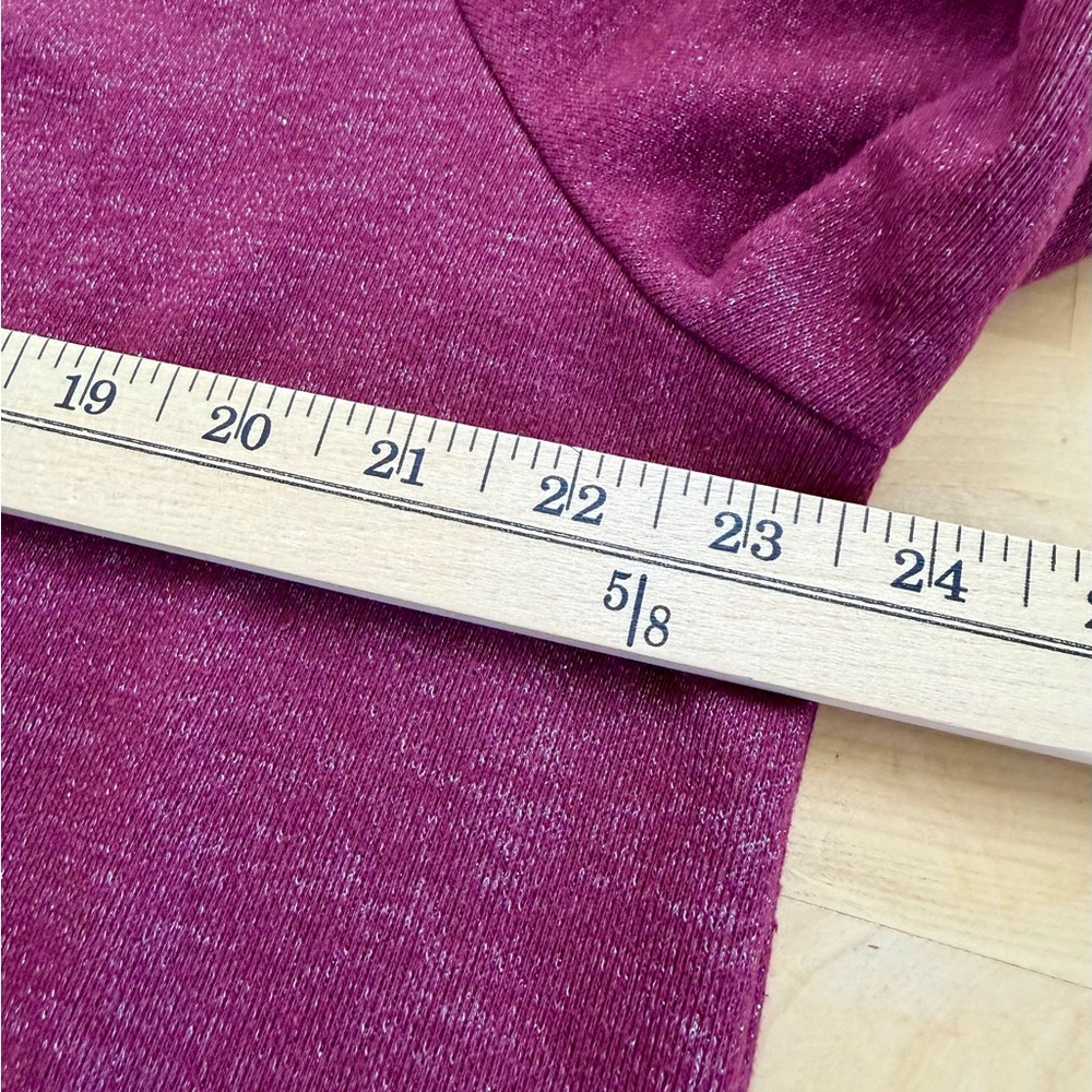 Lane Bryant Shimmer Maroon French Terry Ruched Sleeve Top Plus 18/20 - Picture 6 of 7